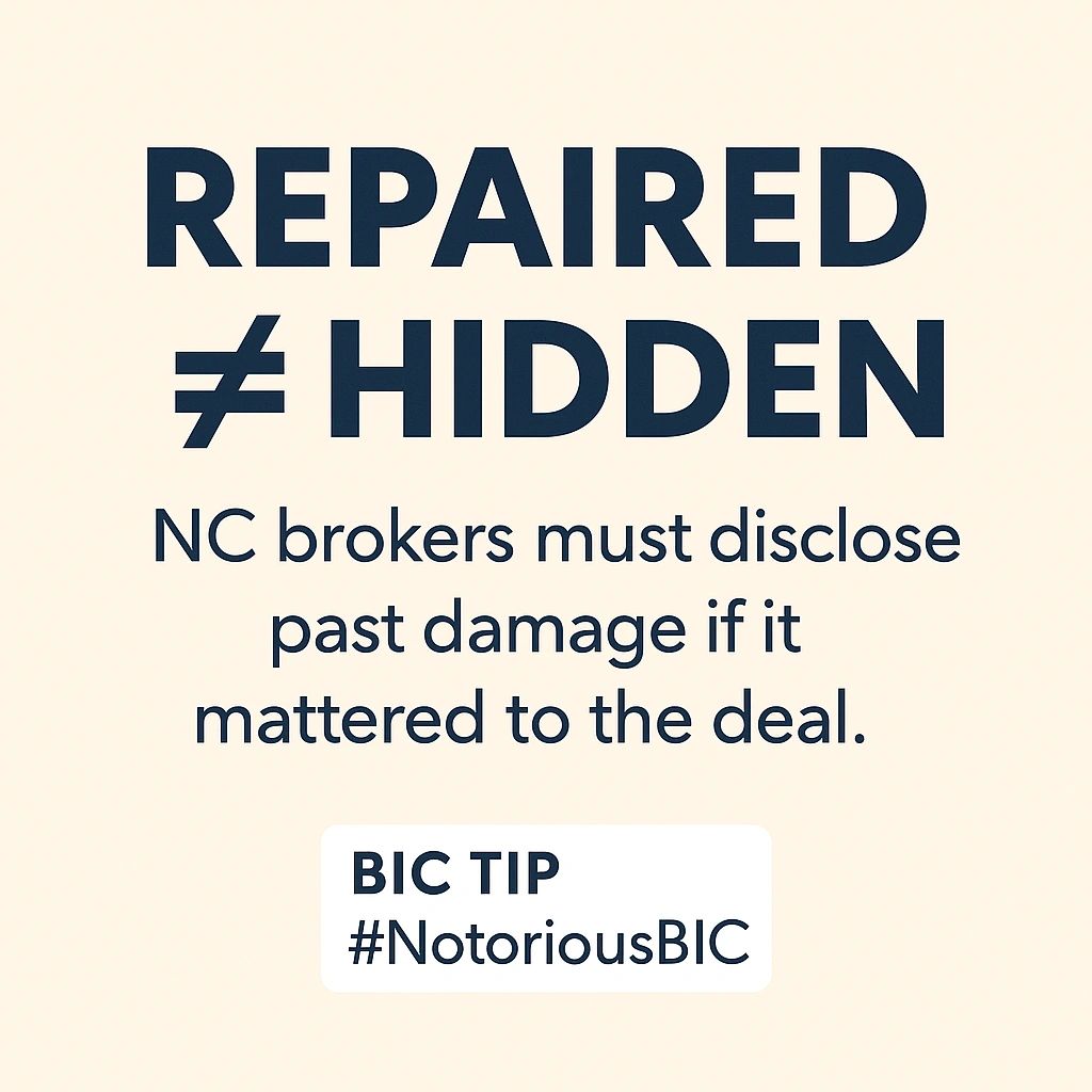 BIC Tip #1067: Disclose It — Even If It’s Been Repaired