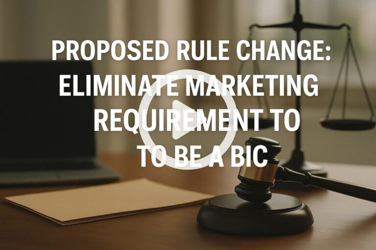 BIC TIP #1088: Proposed NCREC rule change to eliminate marketing