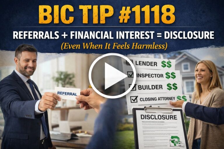 BIC TIP #1118 – Disclosure Is Not Optional