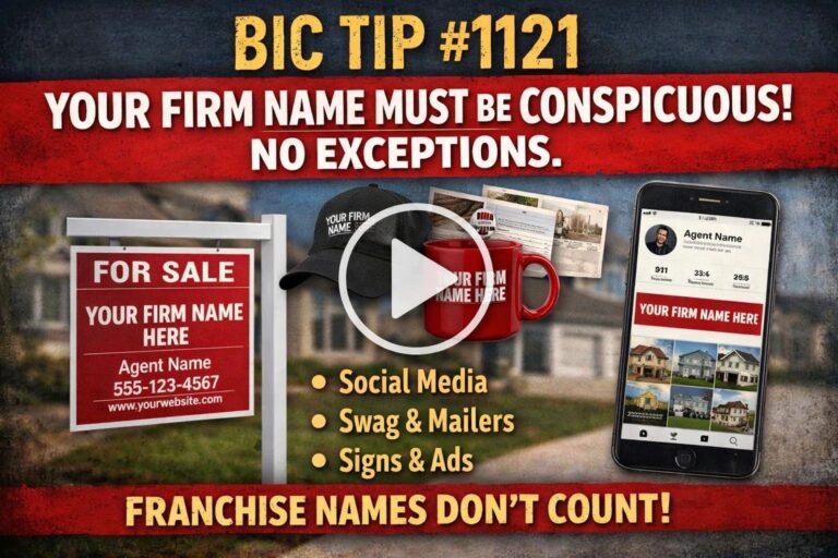BIC TIP #1121: Your Firm Name Must Be Conspicuous. Always.