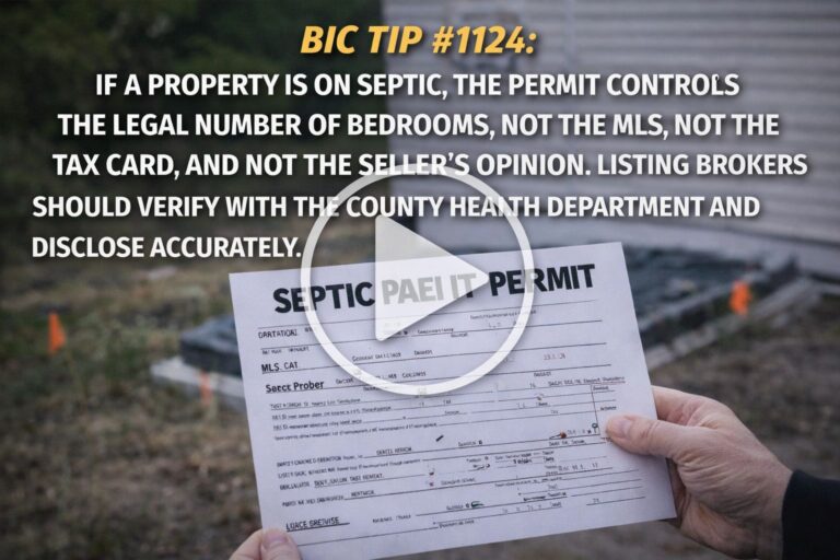 BIC TIP #1124: Septic Permits Decide Bedrooms, Not Opinions